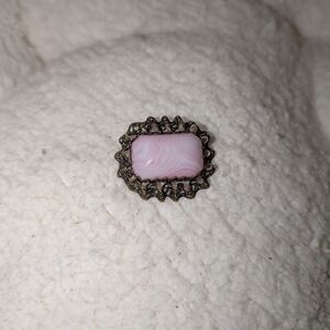 Elegant Pink Stone Brooch